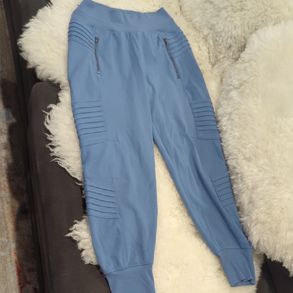 Blue Jogger Pants with Zipper Pockets